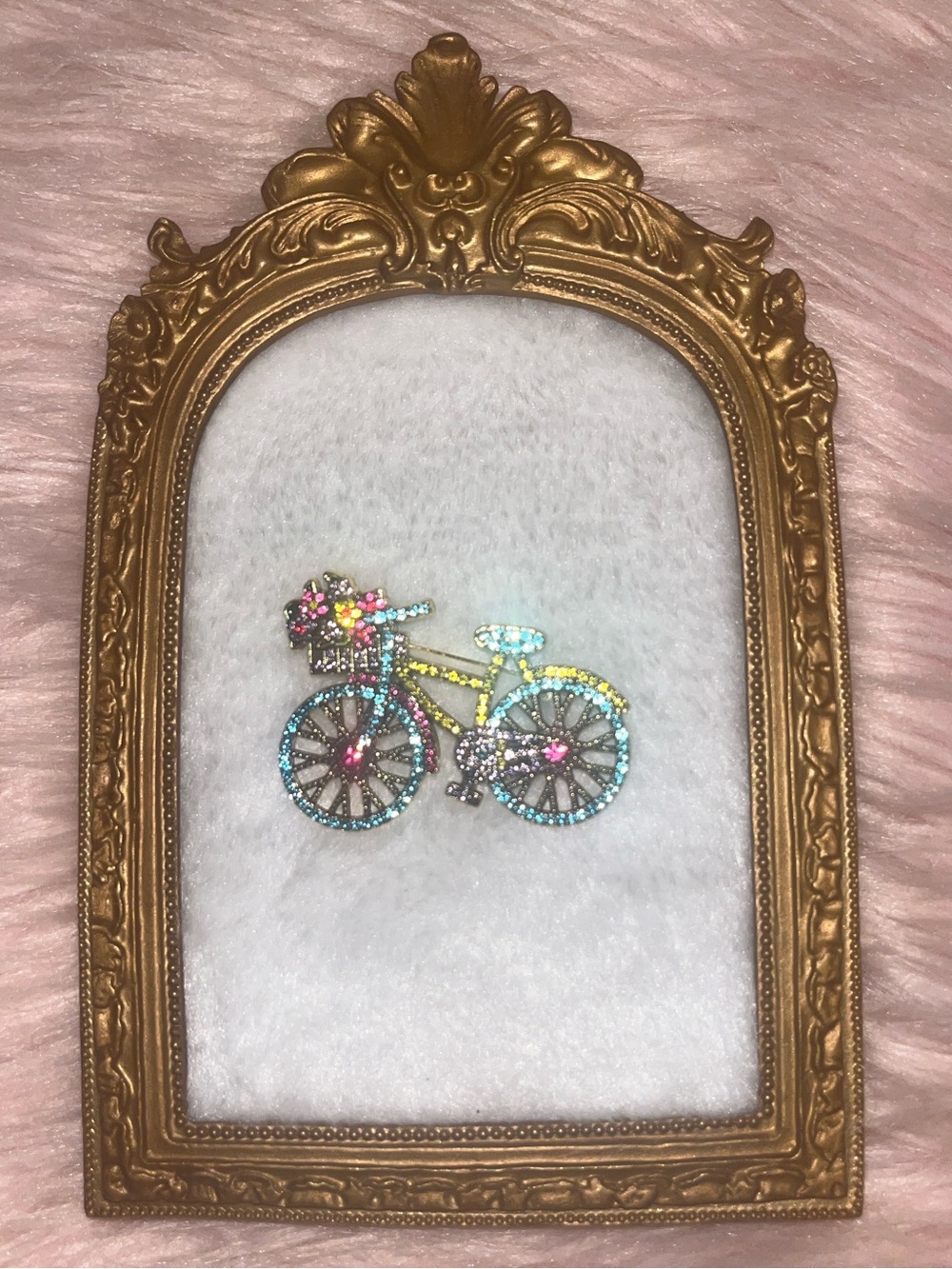 Multicolor Crystal Bicycle Brooch - Women Accessories
